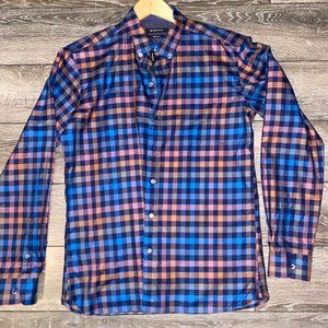 Bugatchi multi colored plaid button down shirt